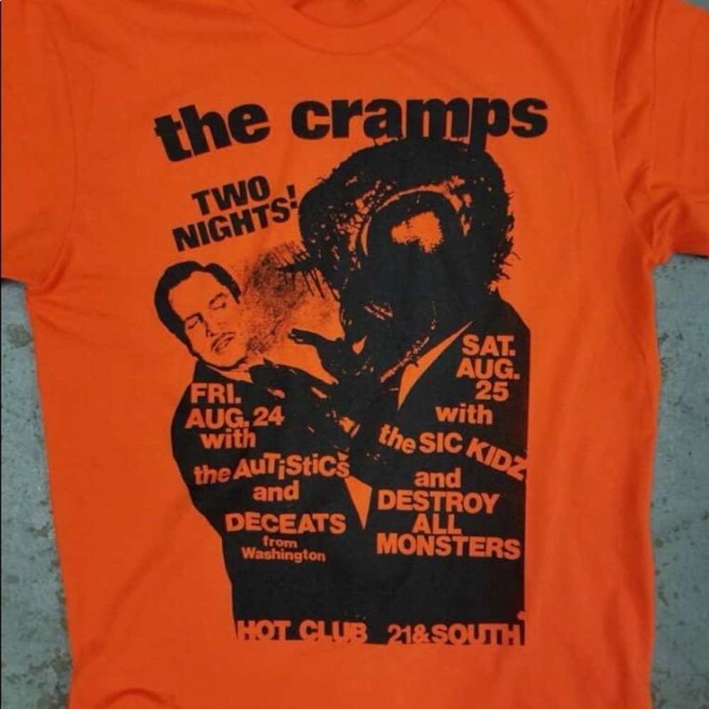 The Cramps men’s Small orange fitted T-shirt